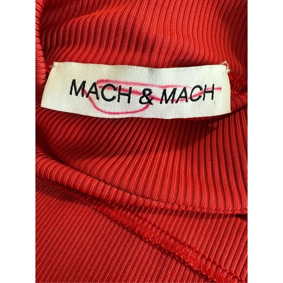 Mach & Mach bow-embellished cut-out ribbed-knit mini dress US6 $1475 - Picture 12 of 12